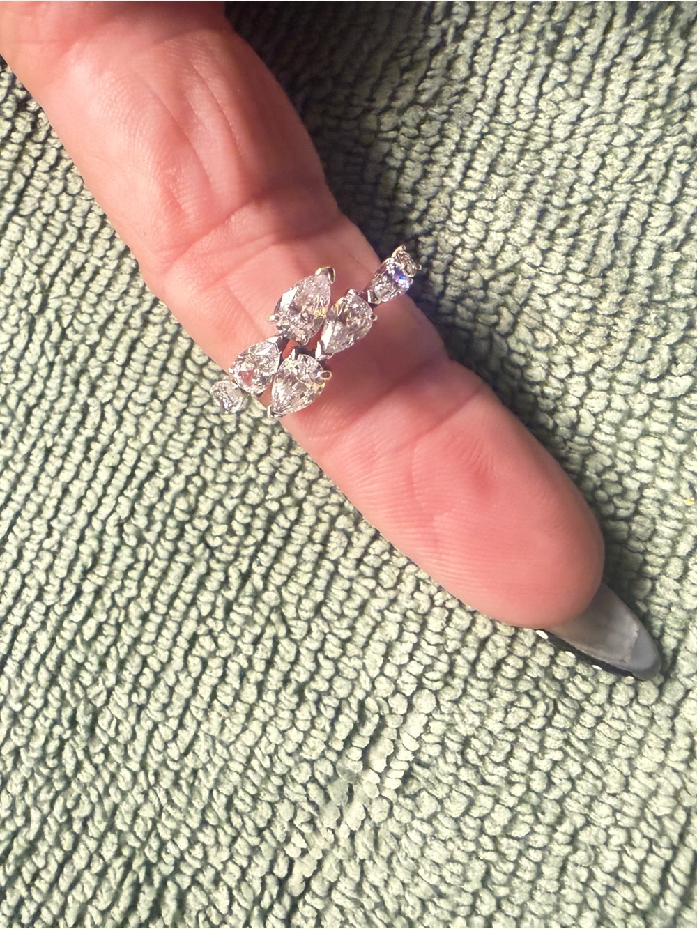 Pandora Sparkling Overlapping Band Ring size 6 52 - Picture 3 of 9